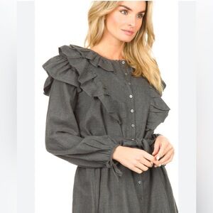 Antik Batik Gret Flannel Ruffle Maxi Dress